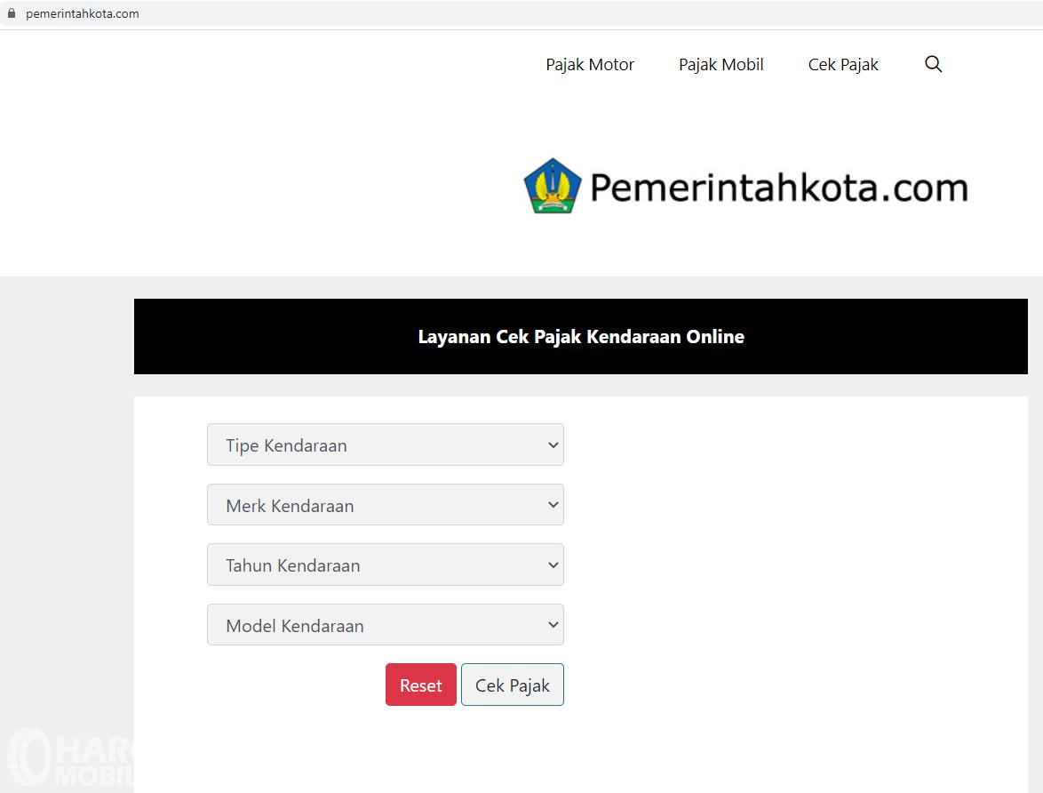 Gambar menunjukkan antar muka situs pemerintah kota 
