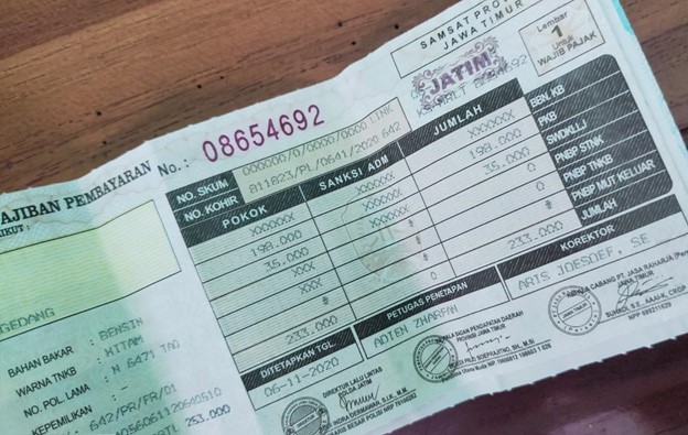 STNK (Surat Tanda Nomor Kendaraan) adalah bukti kepemilikan kendaraan bermotor
